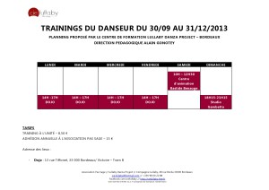 COURS TRAINING DU 30 09 AU 31 12 2013-