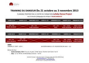 Planning du 21 octobre au 3 novembre 2013