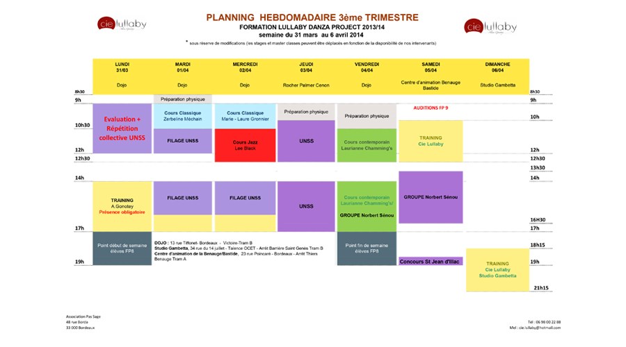 Planning hebdo 2nd trimestre 2013 2014