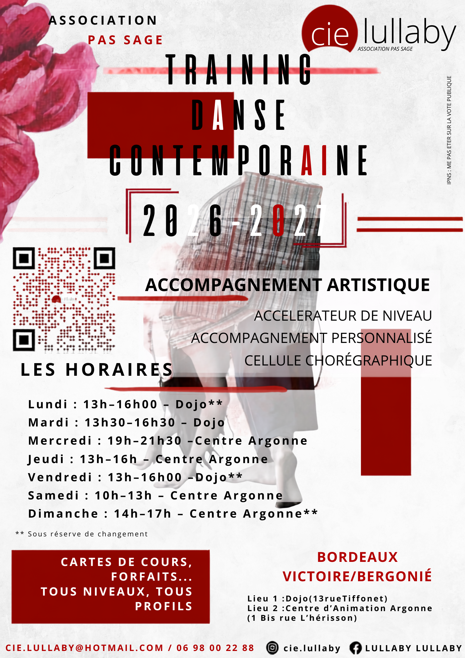 Affiche de l’offre de training régulier 2025-2027